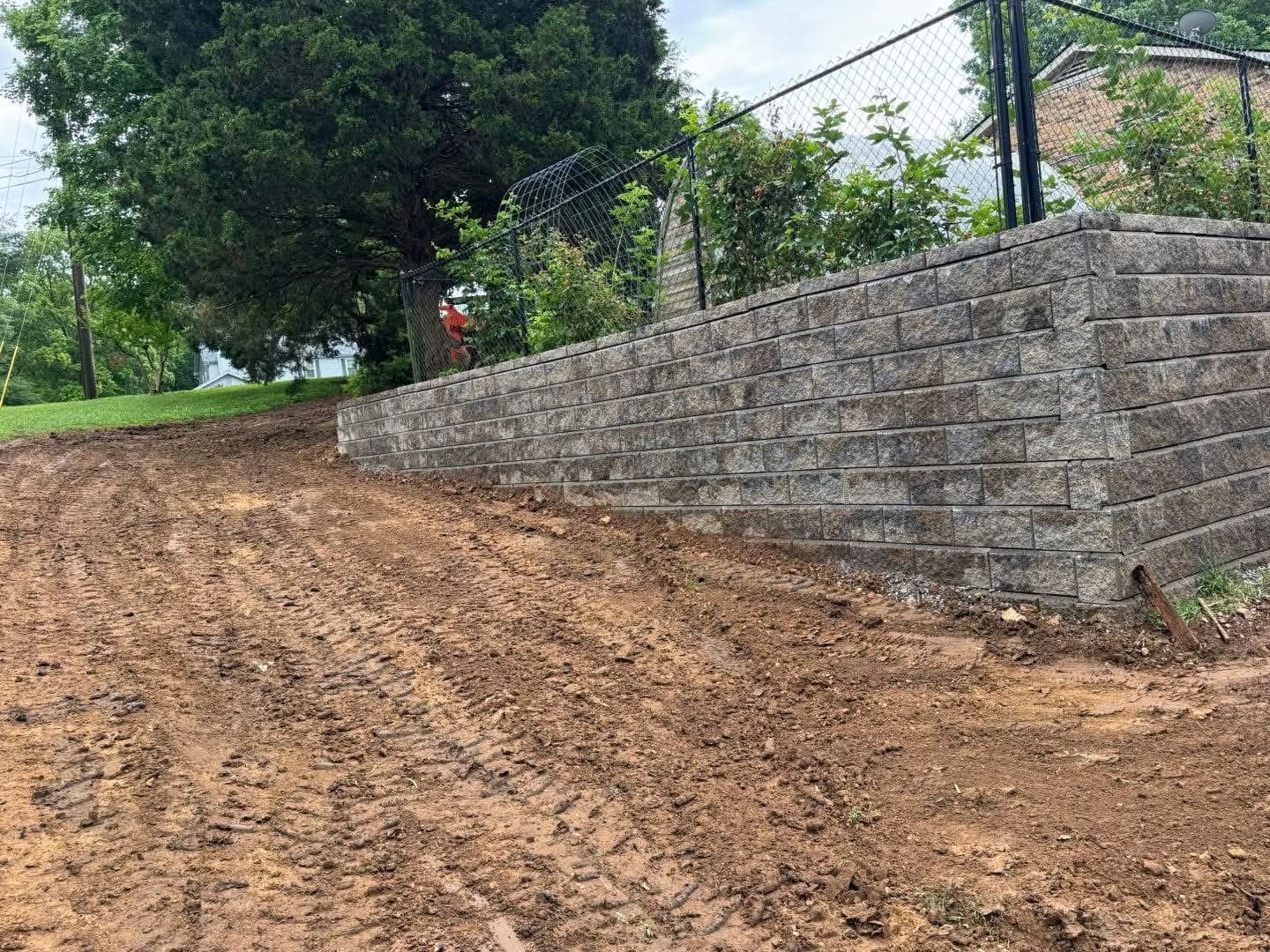 Retaining wall installation